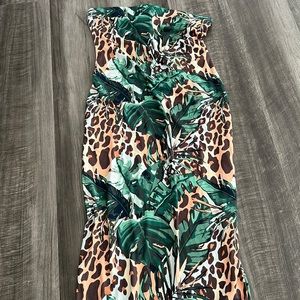Tub safari print dress midi